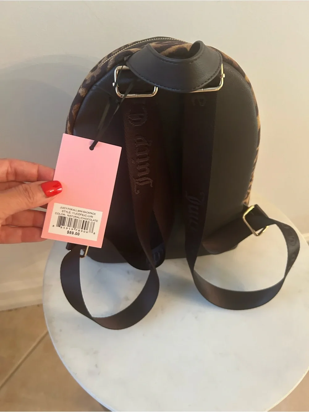 Juicy Couture Leopard Print Mini Backpack - Brown/Black